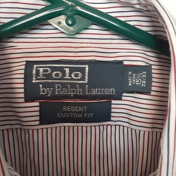 Polo Ralph Lauren Shirt Men's 15.5 32/33 Regent Custom Fit Stripe Button Up - Picture 3 of 7